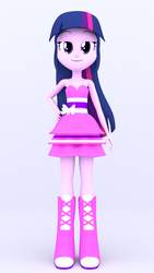Size: 1080x1920 | Tagged: safe, artist:creatorofpony, artist:mkevinadam, twilight sparkle, equestria girls, g4, 3d, boots, clothes, dress, fall formal outfits, female, shoes, simple background, solo, twilight ball dress