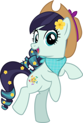 Size: 5010x7476 | Tagged: safe, artist:jhayarr23, coloratura, earth pony, pony, g4, absurd resolution, applejack's hat, bipedal, cowboy hat, cute, female, hat, implied lesbian, implied rarajack, implied shipping, looking at you, mare, open mouth, simple background, smiling, solo, transparent background, vector