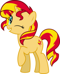 Size: 6031x7387 | Tagged: safe, artist:jhayarr23, sunset shimmer, pony, unicorn, g4, absurd resolution, cute, female, looking at you, mare, one eye closed, raised hoof, shimmerbetes, simple background, smiling, solo, transparent background, vector, wink