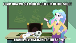 Size: 1366x768 | Tagged: safe, princess celestia, principal celestia, eqg summertime shorts, equestria girls, g4, subs rock, cutie mark accessory, discussion in the comments, image macro, meme, watch, wristwatch