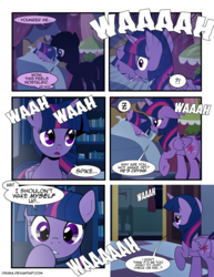 Size: 1275x1650 | Tagged: safe, artist:dsana, twilight sparkle, alicorn, pony, comic:a moment in time, g4, comic, crib, female, filly, filly twilight sparkle, implied spike, self ponidox, twilight sparkle (alicorn), twilight's canterlot home, younger