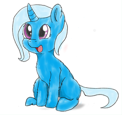 Size: 619x584 | Tagged: safe, artist:palaceofchairs, trixie, pony, unicorn, g4, cheek fluff, chest fluff, cute, diatrixes, ear fluff, female, filly, fluffy, open mouth, solo