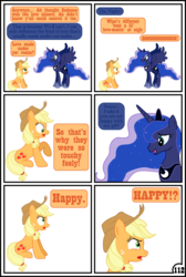 Size: 3254x4837 | Tagged: safe, artist:gutovi, applejack, princess luna, alicorn, earth pony, pony, comic:why me!?, g4, angry, comic, dream, female, mare