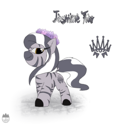 Size: 1400x1400 | Tagged: safe, artist:sanyo2100, diamond tiara, oc, oc only, oc:akinyi, oc:jasmine tiar, zebra, female, filly, fusion, solo