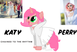 Size: 1024x692 | Tagged: dead source, safe, artist:mara-vaca, human, pony, unicorn, chained to the rhythm, female, irl, irl human, katy perry, mare, photo, ponified, ponified celebrity, simple background, solo, song reference, transparent background