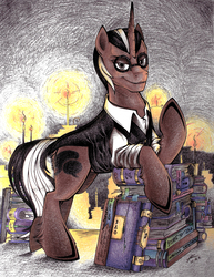 Size: 3096x4008 | Tagged: safe, artist:hexfloog, oc, oc only, oc:spirited discourse, pony, colored pencil drawing, commission, high res, traditional art