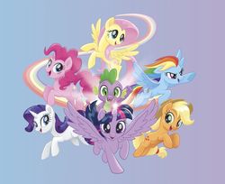 Size: 1920x1570 | Tagged: safe, applejack, fluttershy, pinkie pie, rainbow dash, rarity, spike, twilight sparkle, alicorn, dragon, pony, g4, my little pony: the movie, official, mane seven, mane six, twilight sparkle (alicorn)