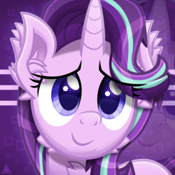 Size: 4000x4000 | Tagged: safe, artist:sol-r, starlight glimmer, pony, unicorn, g4, absurd resolution, bust, cute, ear fluff, female, glimmerbetes, mare, portrait, smiling, solo