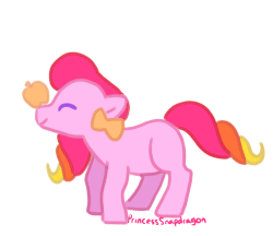 Size: 754x650 | Tagged: safe, artist:princesssnapdragon, oc, oc only, oc:honeycrisp blossom, pony, animated, apple, apple family, balancing, cute, food, frame by frame, gif, next generation, parent:big macintosh, parent:princess cadance, parents:cadmac, ponies balancing stuff on their nose