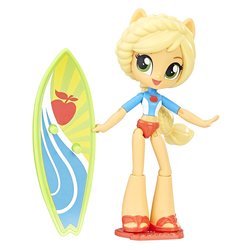 Size: 1500x1500 | Tagged: safe, applejack, equestria girls, g4, beach, clothes, doll, equestria girls minis, irl, merchandise, photo, surfboard, swimsuit, toy