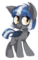 Size: 1280x2011 | Tagged: safe, artist:zombie, oc, oc only, oc:midnight rush, bat pony, pony, female, filly, solo