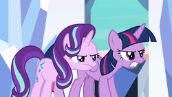 Size: 1920x1080 | Tagged: safe, screencap, starlight glimmer, twilight sparkle, alicorn, pony, unicorn, g4, the times they are a changeling, 1080p, angry, duo, duo female, female, mare, twilight sparkle (alicorn)
