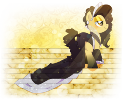 Size: 1100x900 | Tagged: safe, artist:yokokinawa, oc, oc only, oc:terra, earth pony, pony, clothes, dress, female, gradient hooves, jewelry, mare, side slit, solo, stairs