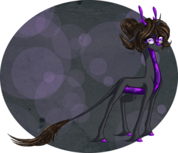 Size: 2788x2400 | Tagged: safe, artist:australian-senior, oc, oc only, oc:juliet invictus, alicorn, kirin, pony, unicorn, kirindos, alternate universe, antlers, blind, colored hooves, glasses, high res, leonine tail, morality core, portal, portal (valve), portal 2, simple background, solo, unshorn fetlocks