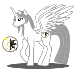Size: 6200x5900 | Tagged: dead source, safe, artist:razthor, oc, oc only, oc:sherem, alicorn, pony, absurd resolution, cutie mark, horn, male, simple background, solo, stallion, transparent background, wings