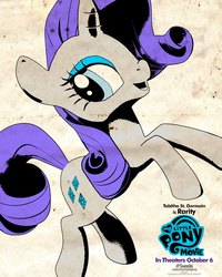 Size: 1000x1250 | Tagged: safe, artist:andrew hickinbottom, rarity, g4, my little pony: the movie, official, female, movie poster, my little pony logo, poster, solo, tabitha st. germain