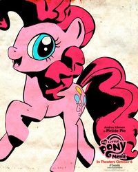 Size: 1000x1250 | Tagged: safe, artist:andrew hickinbottom, pinkie pie, g4, my little pony: the movie, official, andrea libman, female, movie poster, my little pony logo, poster, solo