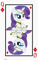 Size: 3809x6062 | Tagged: safe, artist:ironm17, part of a set, rarity, pony, unicorn, g4, card, female, jewelry, mare, playing card, queen of diamonds, smiling, solo, vector