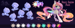 Size: 1600x610 | Tagged: safe, artist:wilvarin-liadon, oc, oc only, oc:starry sunrise, pegasus, pony, female, looking at you, mare, reference sheet, unshorn fetlocks
