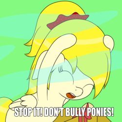 Size: 1200x1200 | Tagged: safe, oc, oc only, pegasus, pony, bully, bullying, sad, scared, text