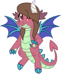 Size: 376x456 | Tagged: safe, artist:cutewhiskers53, oc, oc only, oc:flare, dragon, female, offspring, parent:garble, parent:princess ember, parents:emble, solo