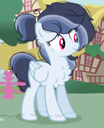 Size: 2012x2472 | Tagged: safe, artist:starsparkleyt, oc, oc only, oc:raincloud, pony, chest fluff, high res, offspring, parent:rainbow dash, parent:soarin', parents:soarindash, solo