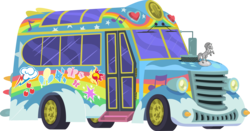 Size: 5000x2612 | Tagged: safe, artist:phucknuckl, applejack, fluttershy, pinkie pie, rainbow dash, rarity, sunset shimmer, twilight sparkle, equestria girls, g4, get the show on the road, my little pony equestria girls: summertime shorts, bus, cutie mark, high res, inkscape, school bus, simple background, studebaker, the rainbooms tour bus, tour bus, transparent background, vector