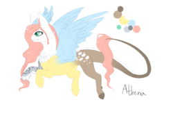 Size: 1500x1000 | Tagged: safe, artist:fancycookiejar, oc, oc only, oc:athena, hybrid, interspecies offspring, offspring, parent:discord, parent:fluttershy, parents:discoshy, solo