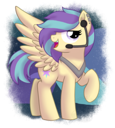 Size: 809x900 | Tagged: safe, artist:tambelon, oc, oc only, oc:roxie star, pegasus, pony, ear piercing, female, headphones, mare, piercing, simple background, solo, transparent background, watermark