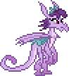 Size: 98x108 | Tagged: safe, artist:botchan-mlp, prominence, dragon, g4, animated, background dragon, blinking, desktop ponies, female, gif, pixel art, simple background, solo, sprite, teenaged dragon, transparent background