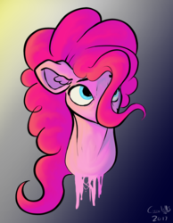 Size: 1400x1800 | Tagged: safe, artist:greyscaleart, pinkie pie, earth pony, pony, g4, bust, female, hair over one eye, mare, portrait, solo