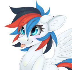 Size: 3089x3000 | Tagged: safe, artist:sleepicookie, oc, oc only, oc:retro city, pegasus, pony, high res, simple background, solo, tongue out, transparent background