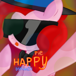 Size: 768x768 | Tagged: safe, artist:dsfranch, oc, oc only, oc:happy pie, pegasus, pony, bowtie, female, hat, mare, solo, sunglasses, tongue out, top hat