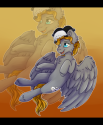 Size: 1280x1557 | Tagged: safe, artist:gela98, oc, oc only, pegasus, pony, digital art, hat, jester hat, male, solo, zoom layer