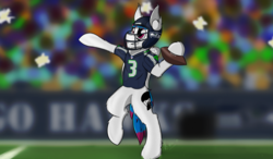 Size: 4623x2698 | Tagged: safe, artist:kamithepony, oc, oc only, oc:kami, pegasus, pony, american football, nfl, russell wilson, seattle seahawks, solo, sports