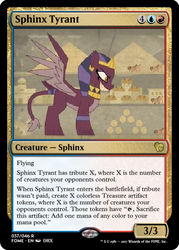 Size: 375x523 | Tagged: safe, the sphinx, sphinx, daring done?, g4, hieroglyphics, magic the gathering, trading card, trading card edit