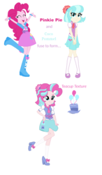 Size: 742x1274 | Tagged: safe, artist:berrypunchrules, coco pommel, pinkie pie, oc, oc:teacup texture, equestria girls, g4, equestria girls-ified, fusion, fusion:coco pommel, fusion:cocopie, fusion:pinkie pie, fusion:pinkiepommel