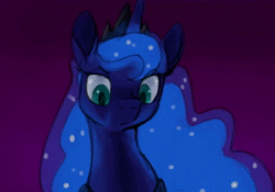 Size: 1540x1080 | Tagged: safe, artist:equum_amici, princess luna, alicorn, pony, g4, animated, cinemagraph, collaboration, ethereal mane, female, gradient background, looking at you, mare, no sound, solo, webm
