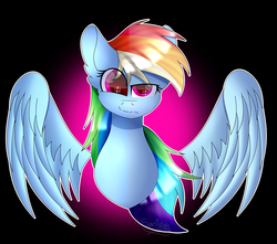 Size: 3345x2952 | Tagged: safe, artist:tomboygirl45, rainbow dash, pegasus, pony, g4, bust, colored pupils, female, high res, mare, portrait, solo, spread wings, wings