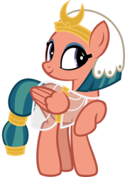 Size: 5312x7559 | Tagged: safe, artist:silverswirls15, somnambula, pegasus, pony, daring done?, g4, absurd resolution, clothes, egyptian headdress, female, headdress, looking at you, mare, raised hoof, see-through, simple background, solo, transparent background, vector
