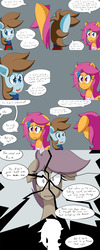 Size: 1600x4000 | Tagged: safe, artist:jake heritagu, chip mint, rain catcher, scootaloo, pony, comic:ask motherly scootaloo, g4, christmas sweater, clothes, comic, crying, hairpin, motherly scootaloo, scarf, silhouette, sweater, sweatshirt