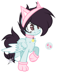 Size: 740x956 | Tagged: safe, artist:electricaldragon, oc, oc only, oc:melanie, pegasus, pony, cat ears, female, mare, simple background, solo, transparent background
