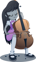 Size: 467x800 | Tagged: safe, artist:seahawk270, octavia melody, equestria girls, g4, rainbow rocks, battle of the bands, cello, clothes, eyes closed, female, flats, musical instrument, simple background, sitting, skirt, socks, solo, stockings, thigh highs, transparent background, vector, zettai ryouiki