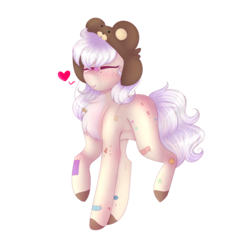 Size: 4000x4000 | Tagged: safe, artist:doux-ameri, oc, oc only, earth pony, pony, absurd resolution, eyes closed, female, hat, heart, mare, simple background, solo, transparent background