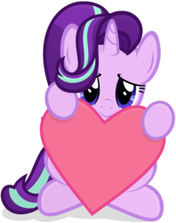 Size: 1162x1465 | Tagged: safe, artist:comfydove, starlight glimmer, pony, unicorn, g4, cute, female, glimmerbetes, heart, holding, looking at you, mare, simple background, solo, transparent background