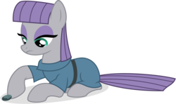 Size: 5063x3000 | Tagged: safe, artist:tomfraggle, boulder (g4), maud pie, earth pony, pony, g4, clothes, female, lidded eyes, mare, prone, simple background, transparent background, vector