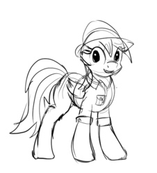Size: 491x544 | Tagged: safe, artist:xbi, daring do, pegasus, pony, g4, clothes, female, hat, sketch, solo