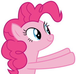 Size: 3391x3294 | Tagged: safe, artist:sketchmcreations, pinkie pie, daring done?, g4, high res, raised hoof, simple background, smiling, transparent background, vector