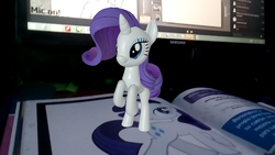 Size: 854x480 | Tagged: safe, rarity, g4, 3d, augmented reality, irl, photo, ponies in real life, virtual reality