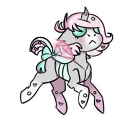Size: 856x791 | Tagged: safe, artist:cinnamonsparx, oc, oc only, oc:seraphina, changeling, bow, chibi, female, simple background, solo, tail bow, transparent background